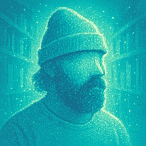 Devon's avatar, a teal portrait in a beanie